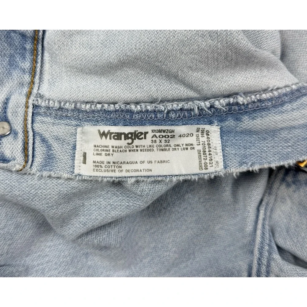 Wrangler Five Star Regular Fit Jeans Mens 38x32 Light Wash 100% Cotton USA